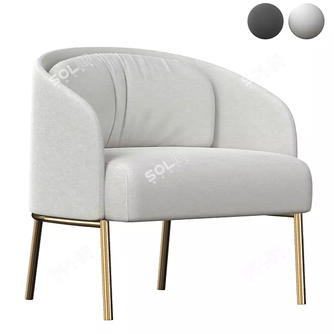 PONCHO Modern Armchair 3D model image 1