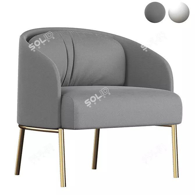 PONCHO Modern Armchair 3D model image 2