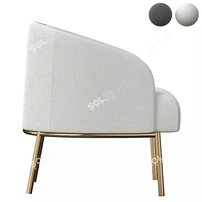 PONCHO Modern Armchair 3D model image 4