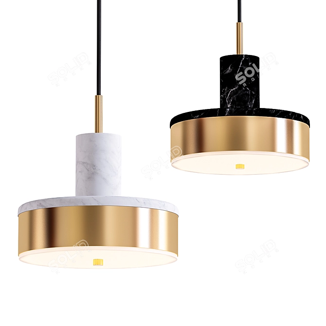 Luxury Marble Pendant Light 3D model image 1