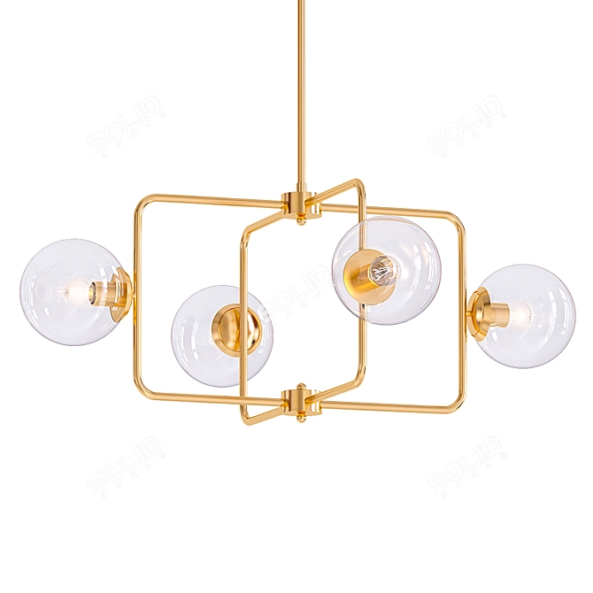 Satin Gold Chandelier: Carson Carrington 3D model image 1