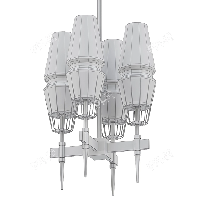 Elegant Chaillot Pendant Light 3D model image 2