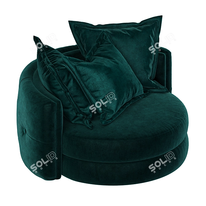 Teal Velvet Twist Chair: Luxury and Comfort 3D model image 1