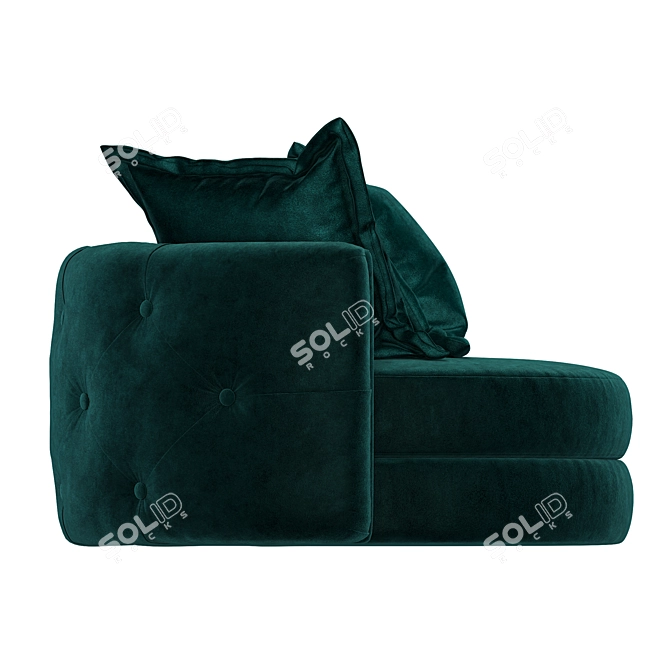 Teal Velvet Twist Chair: Luxury and Comfort 3D model image 3