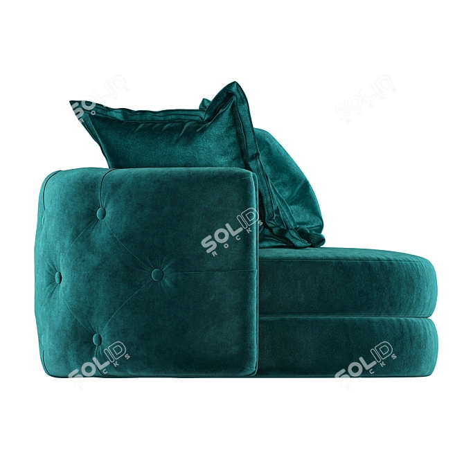 Teal Velvet Twist Chair: Luxury and Comfort 3D model image 9