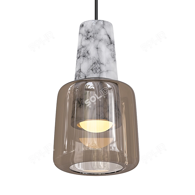 Marble Elegance Pendant Light 3D model image 1