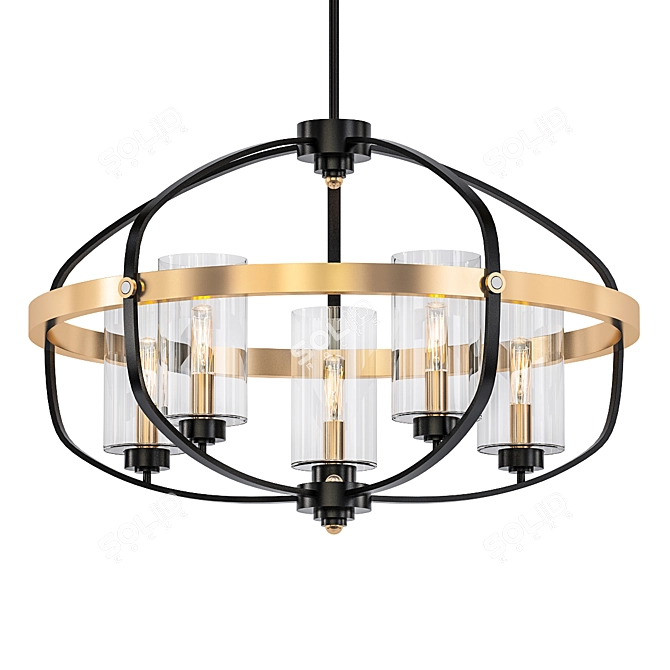 Carlsen 5-Light Geometric Chandelier 3D model image 1