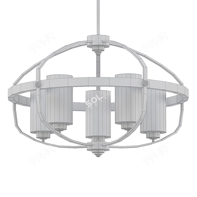 Carlsen 5-Light Geometric Chandelier 3D model image 2