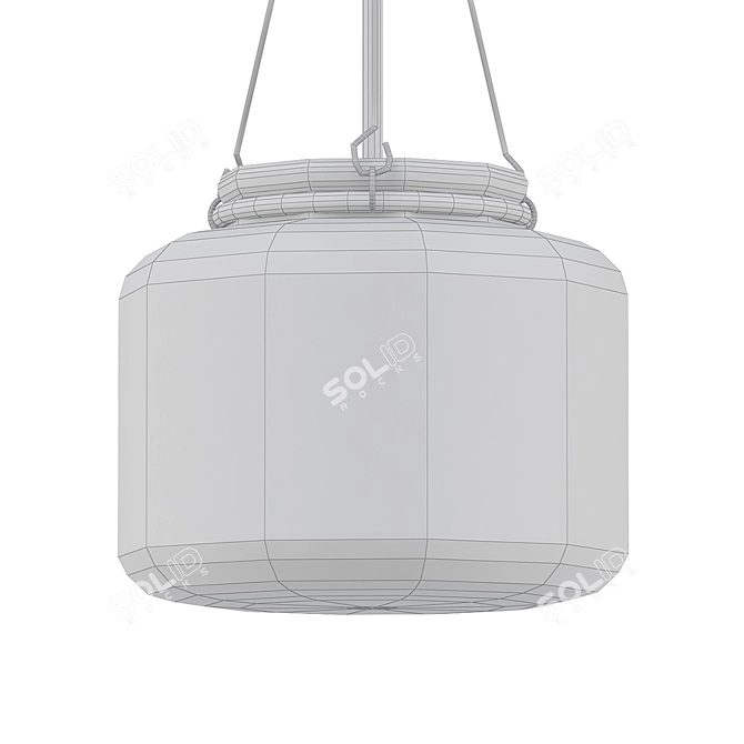 Hand Blown Glass Lantern Pendant 3D model image 2