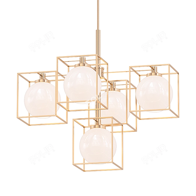 Elegant 5-Light Chandelier 3D model image 1