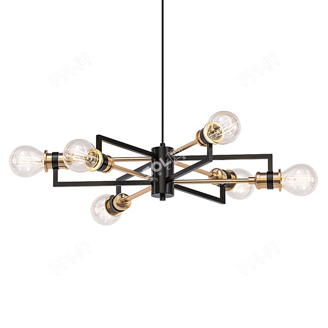 Sleek 6-Light Sputnik Chandelier 3D model image 1