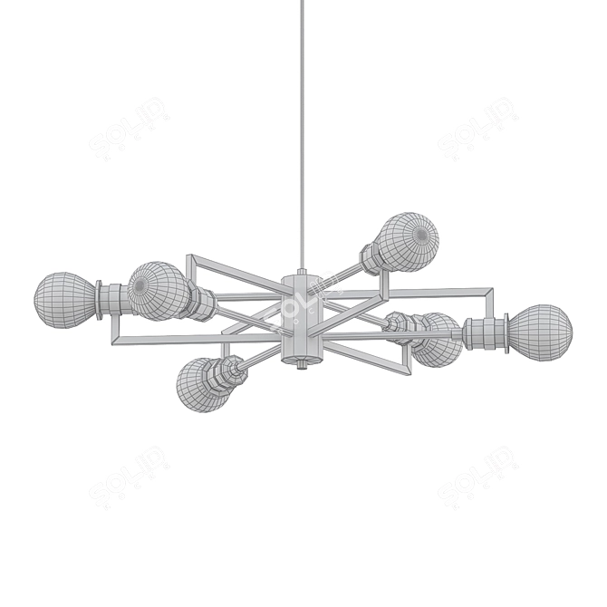Sleek 6-Light Sputnik Chandelier 3D model image 2
