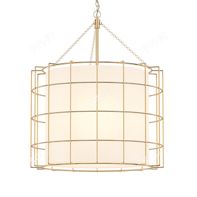 Brenton 3-light Drum Chandelier 3D model image 1
