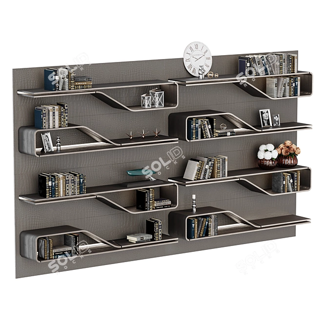 Modular Reflex Bookcase - SEGNO LIBRERIA 3D model image 1