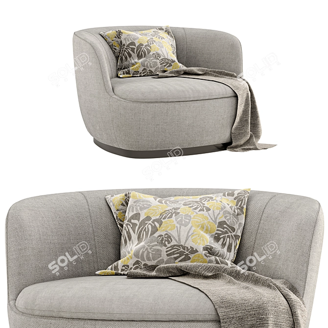 Elegant Orla Cappellini Armchair 3D model image 3