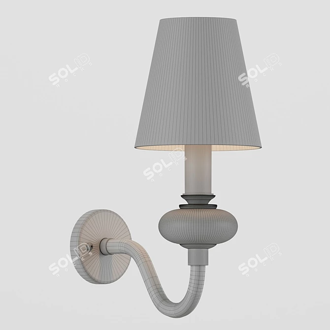 Modern Lume Wall Sconce - White Cone Shade, Chrome Finish 3D model image 2