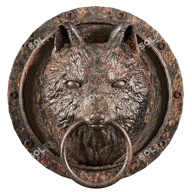 Wolf Head Pendant: Lowpoly PBR 3D model image 4