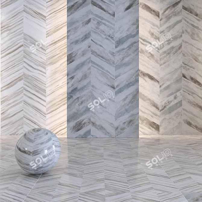 Elegant Gray Marble Tiles 3D model image 1