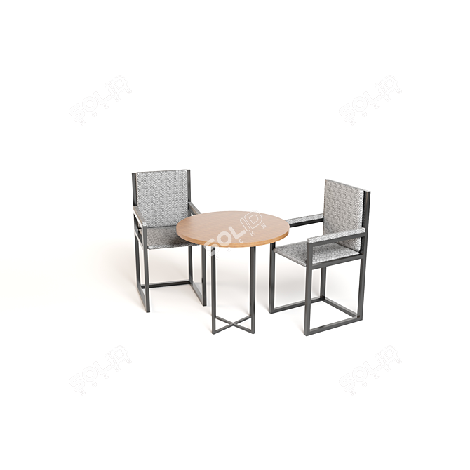 Modish Table Chair Set 3D model image 1