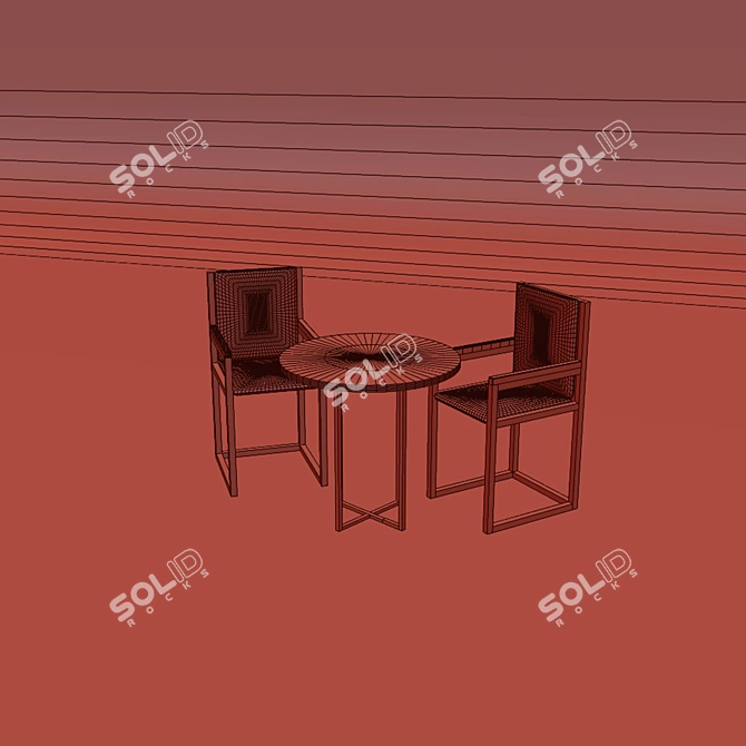 Modish Table Chair Set 3D model image 3