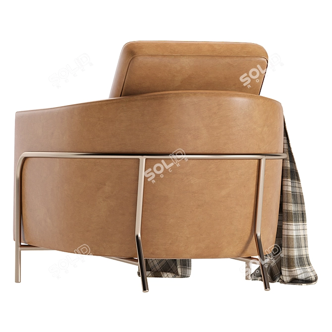 Luxury Giulia Leather Armchair 3D model image 2
