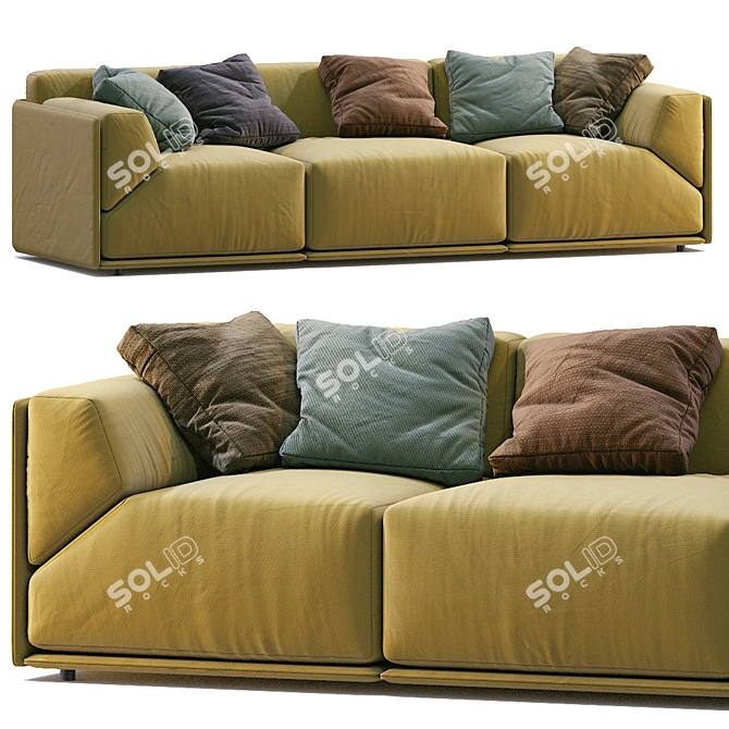 Bacon-inspired Meridiani Sofa: Modern, Stylish and Comfortable 3D model image 1