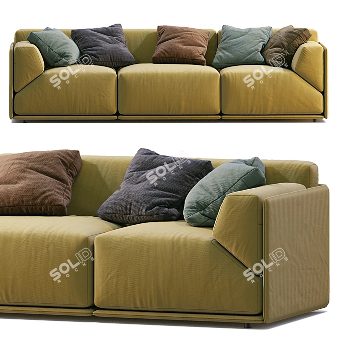 Bacon-inspired Meridiani Sofa: Modern, Stylish and Comfortable 3D model image 2