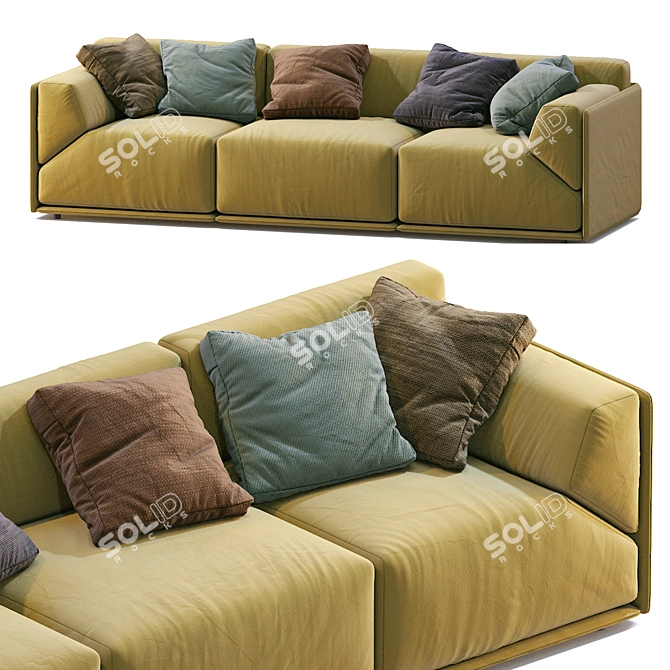 Bacon-inspired Meridiani Sofa: Modern, Stylish and Comfortable 3D model image 4