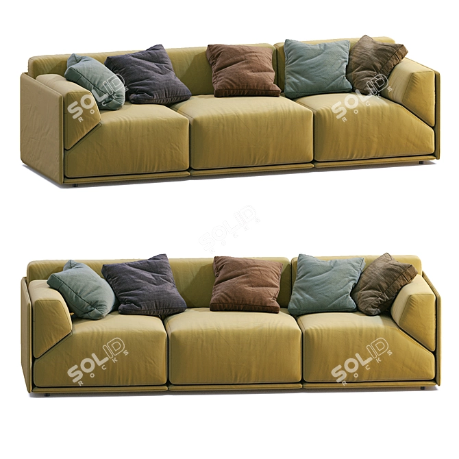 Bacon-inspired Meridiani Sofa: Modern, Stylish and Comfortable 3D model image 7