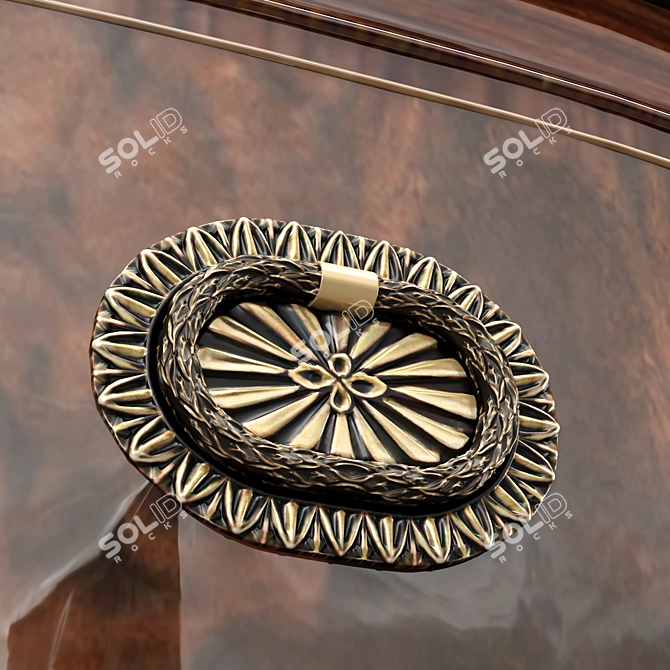 Elegant Flame-Veneered Sideboard 3D model image 4