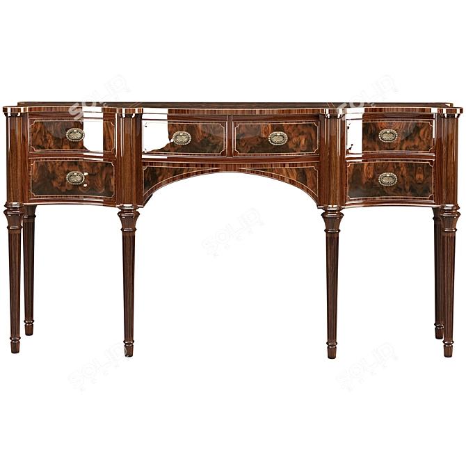 Elegant Flame-Veneered Sideboard 3D model image 5