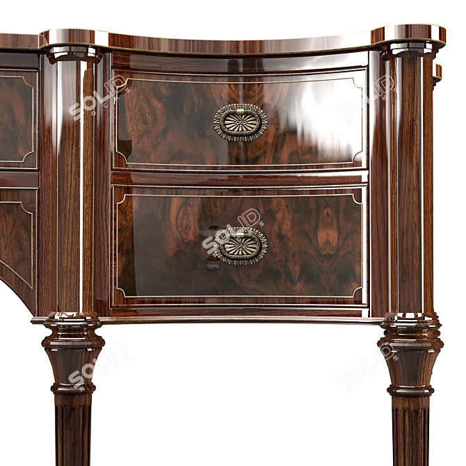 Elegant Flame-Veneered Sideboard 3D model image 6