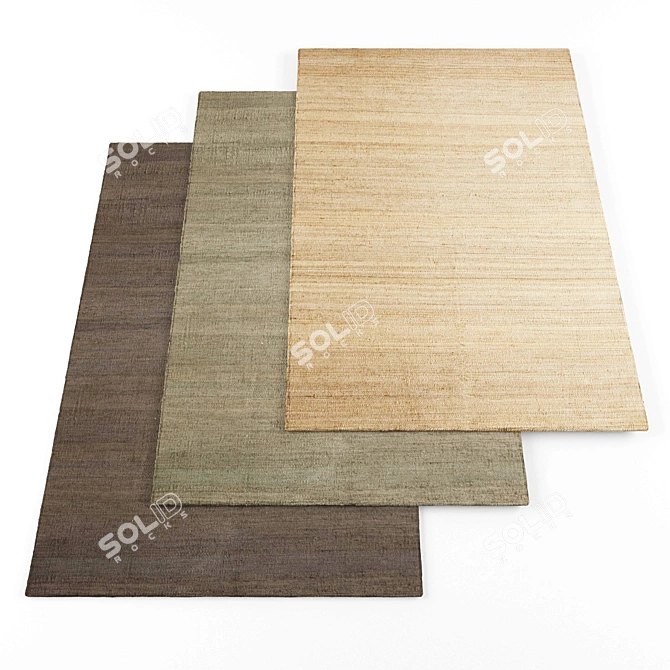 High-Resolution Set of 4 Carpets 3D model image 1