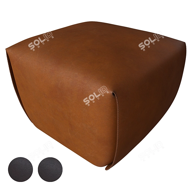  Italian Leather Ottoman by Viola Tonucci 3D model image 1