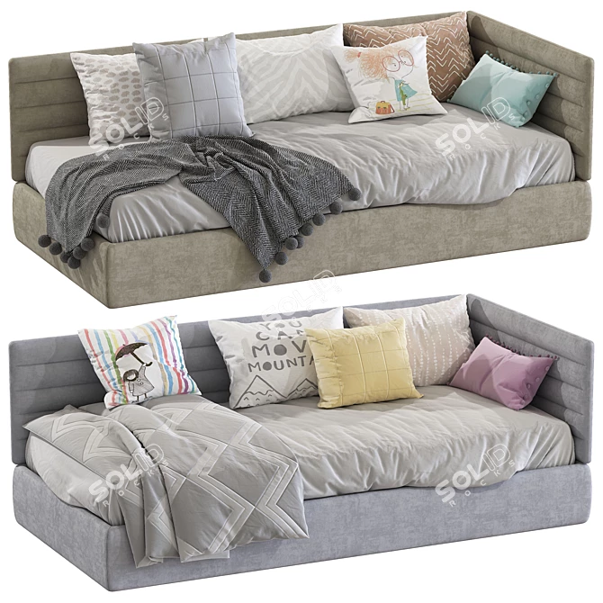 Modern Sofa Bed in 2 Stylish Colors | 90x200 cm  3D model image 1