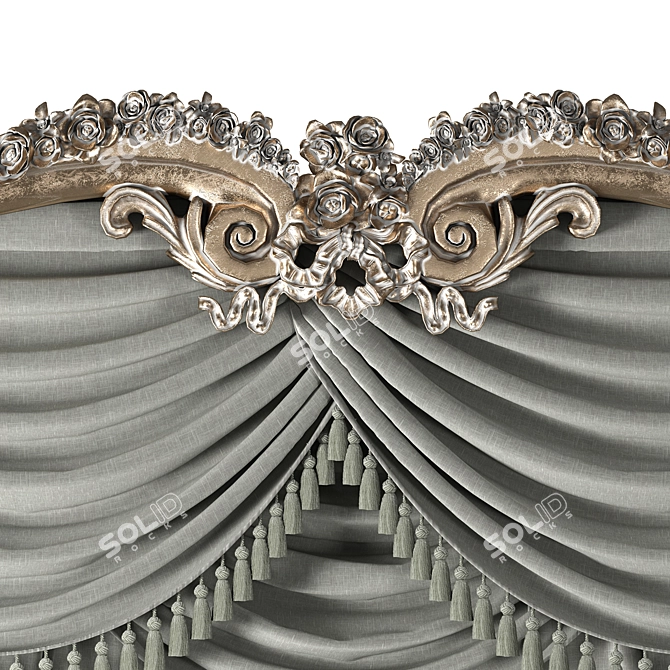 Elegant Drapery Sheers 3D model image 3