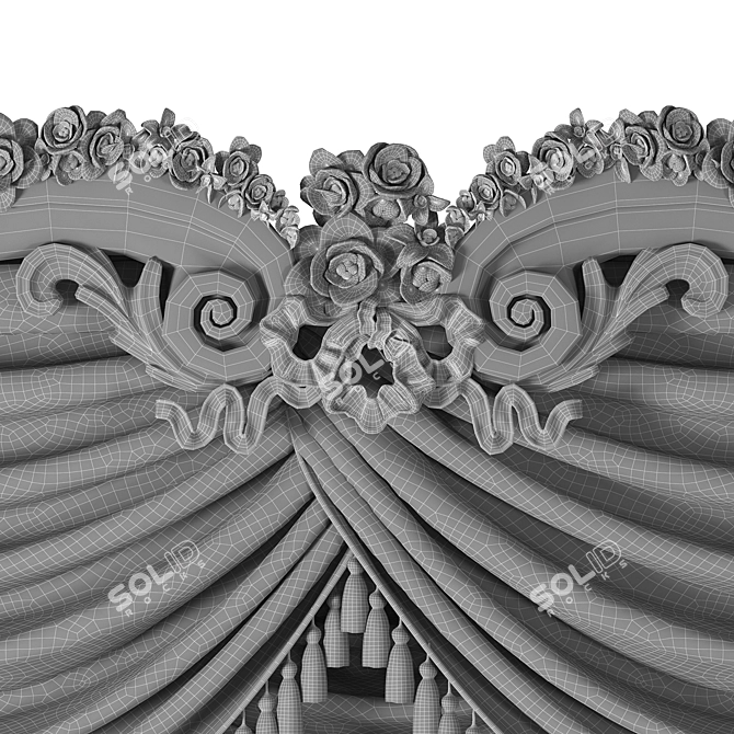 Elegant Drapery Sheers 3D model image 4