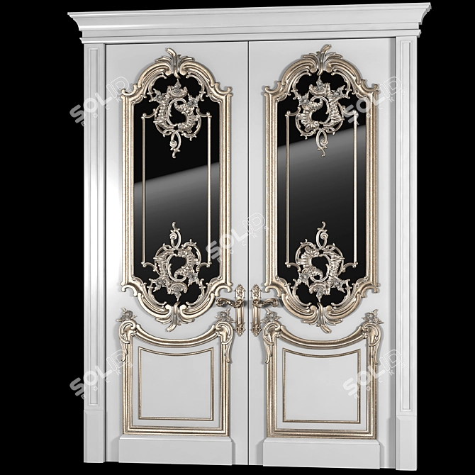 Elegant Arched Classical Door 3D model image 3