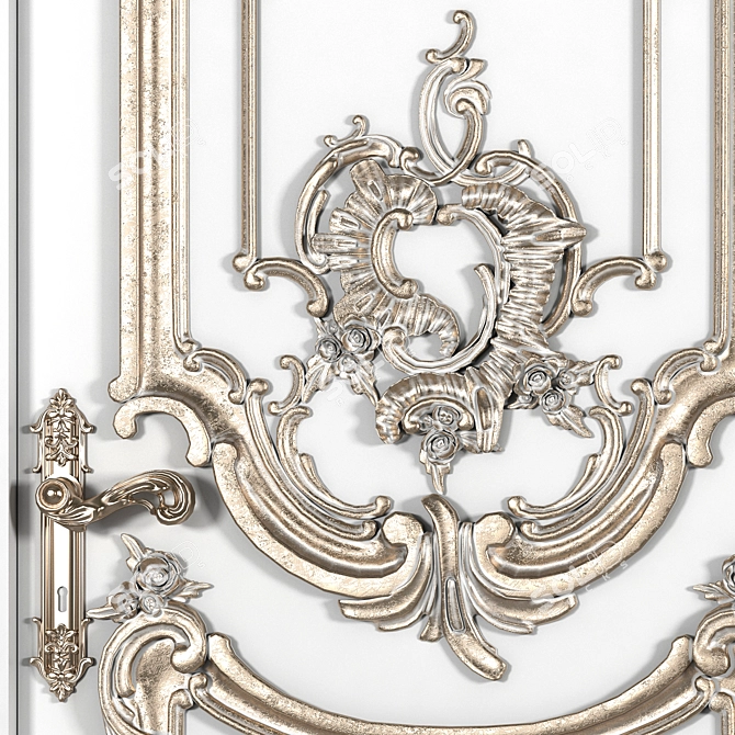 Elegant Arched Classical Door 3D model image 9