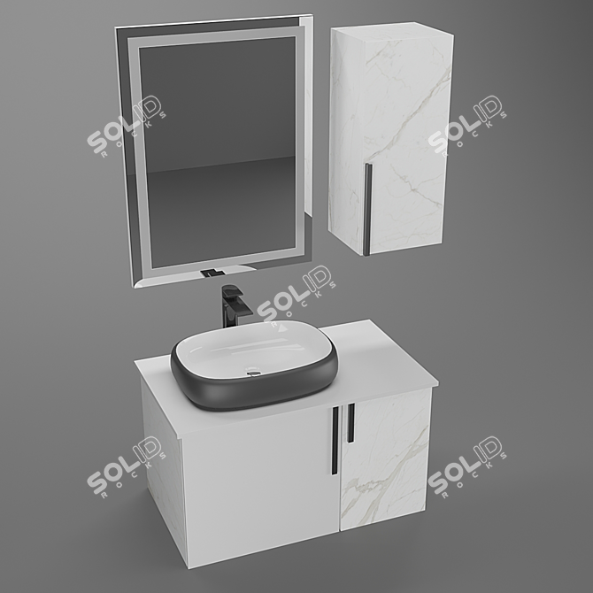 Elegant Bathroom Set 3D model image 2