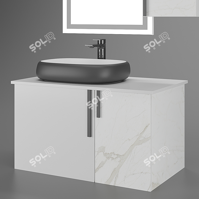 Elegant Bathroom Set 3D model image 4