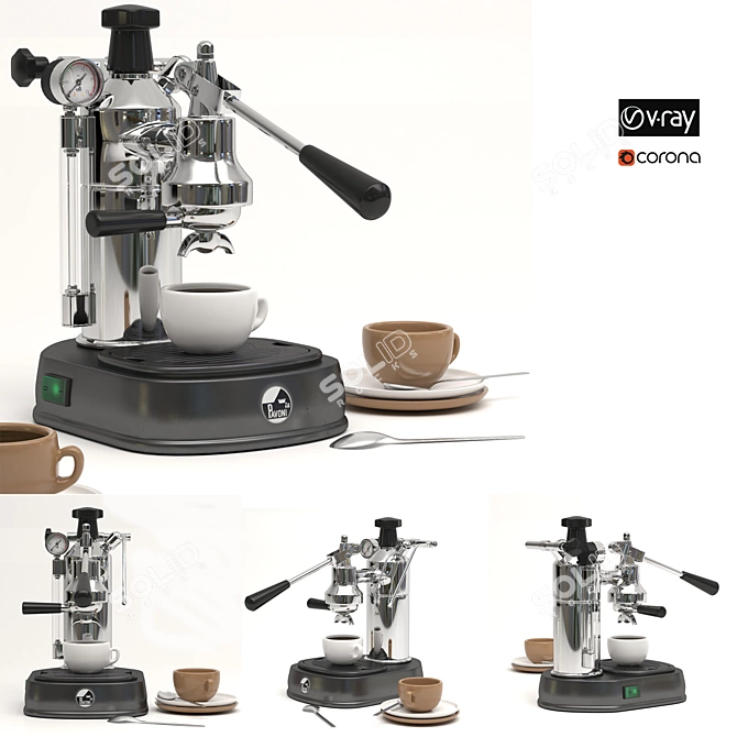 Premium Espresso Maker: La Pavoni Pro 3D model image 1