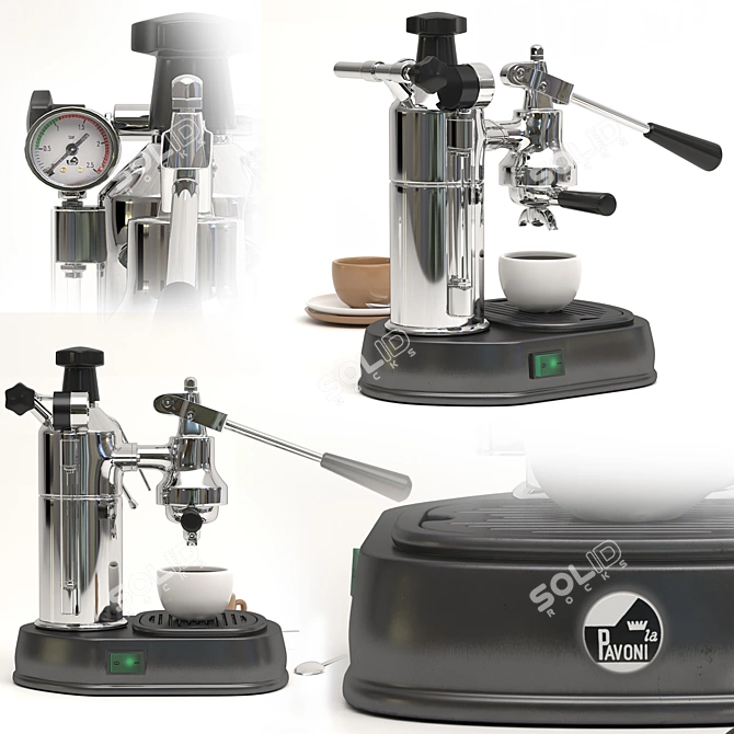 Premium Espresso Maker: La Pavoni Pro 3D model image 3