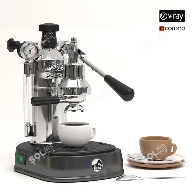 Premium Espresso Maker: La Pavoni Pro 3D model image 6