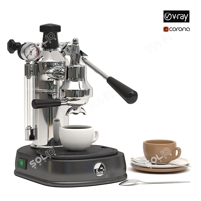 Premium Espresso Maker: La Pavoni Pro 3D model image 7