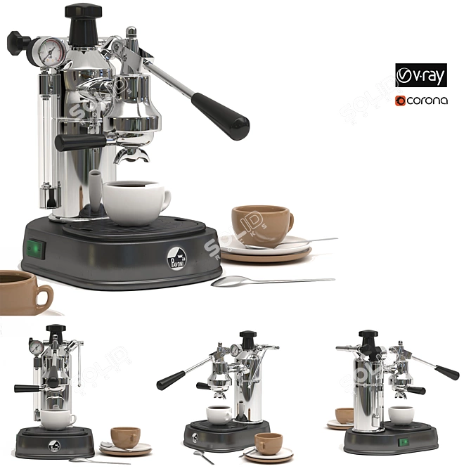 Premium Espresso Maker: La Pavoni Pro 3D model image 8