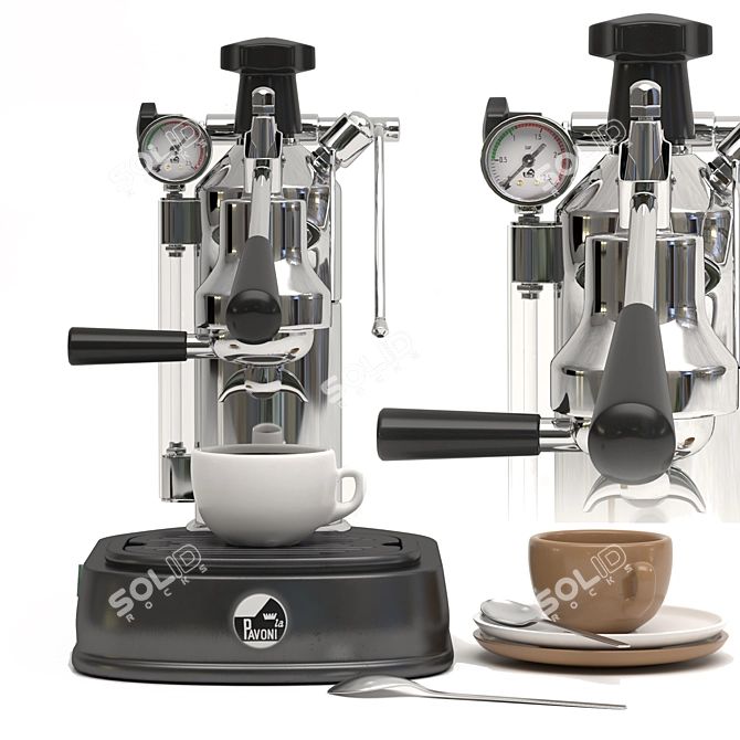 Premium Espresso Maker: La Pavoni Pro 3D model image 12