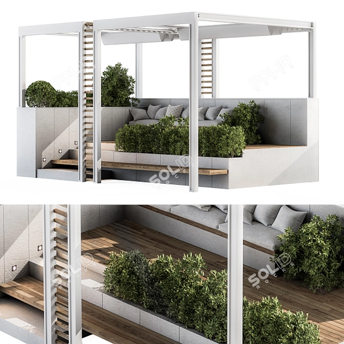 Stylish Pergola Garden Furniture 3D model image 2