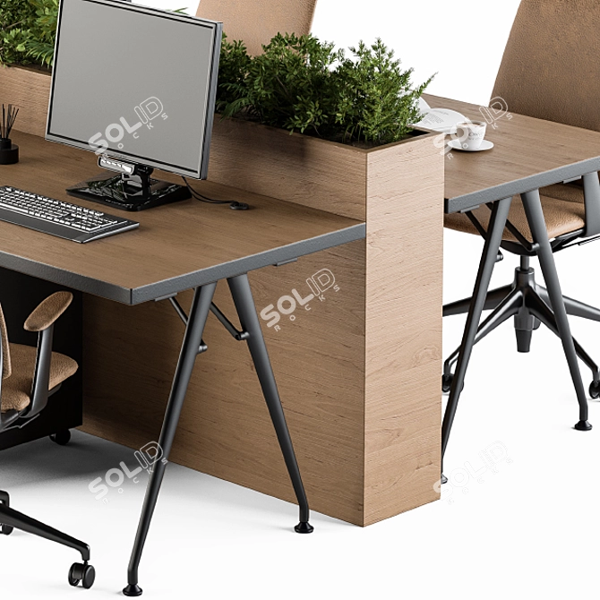 Modern Office Furniture Set: Employee 29 3D model image 4