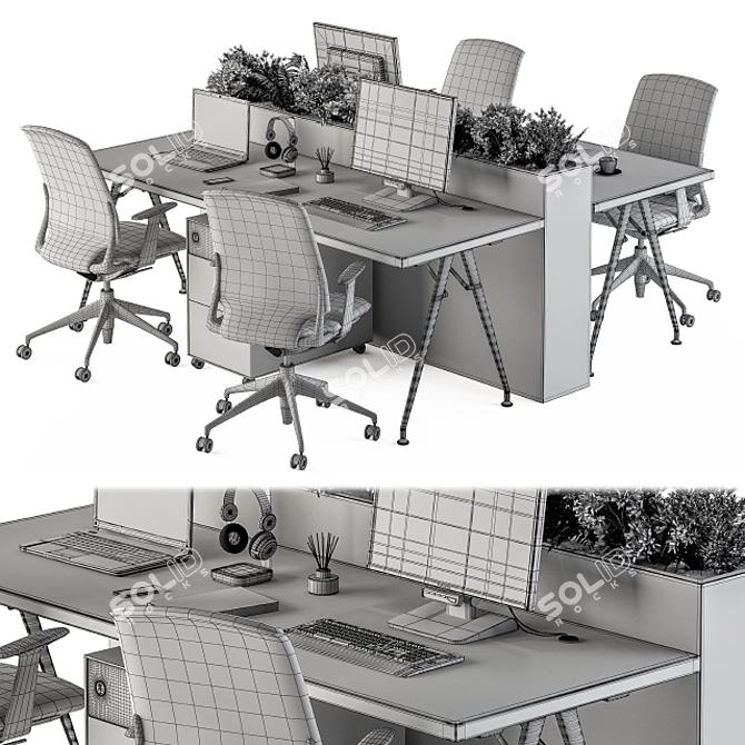 Modern Office Furniture Set: Employee 29 3D model image 6